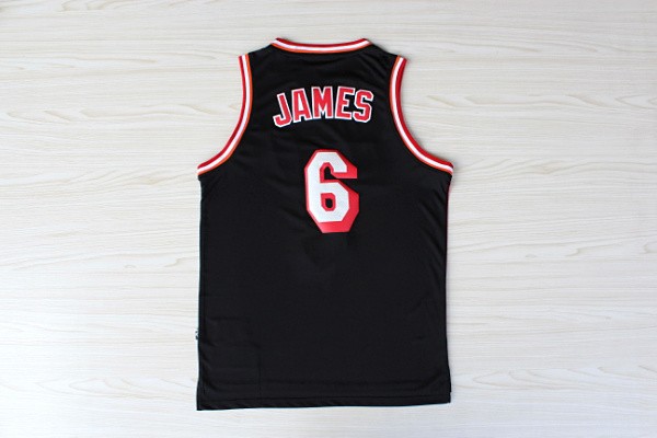  NBA Miami Heat 6 LeBron James Hardwood Classic Fashion Swingman Black Jerseys